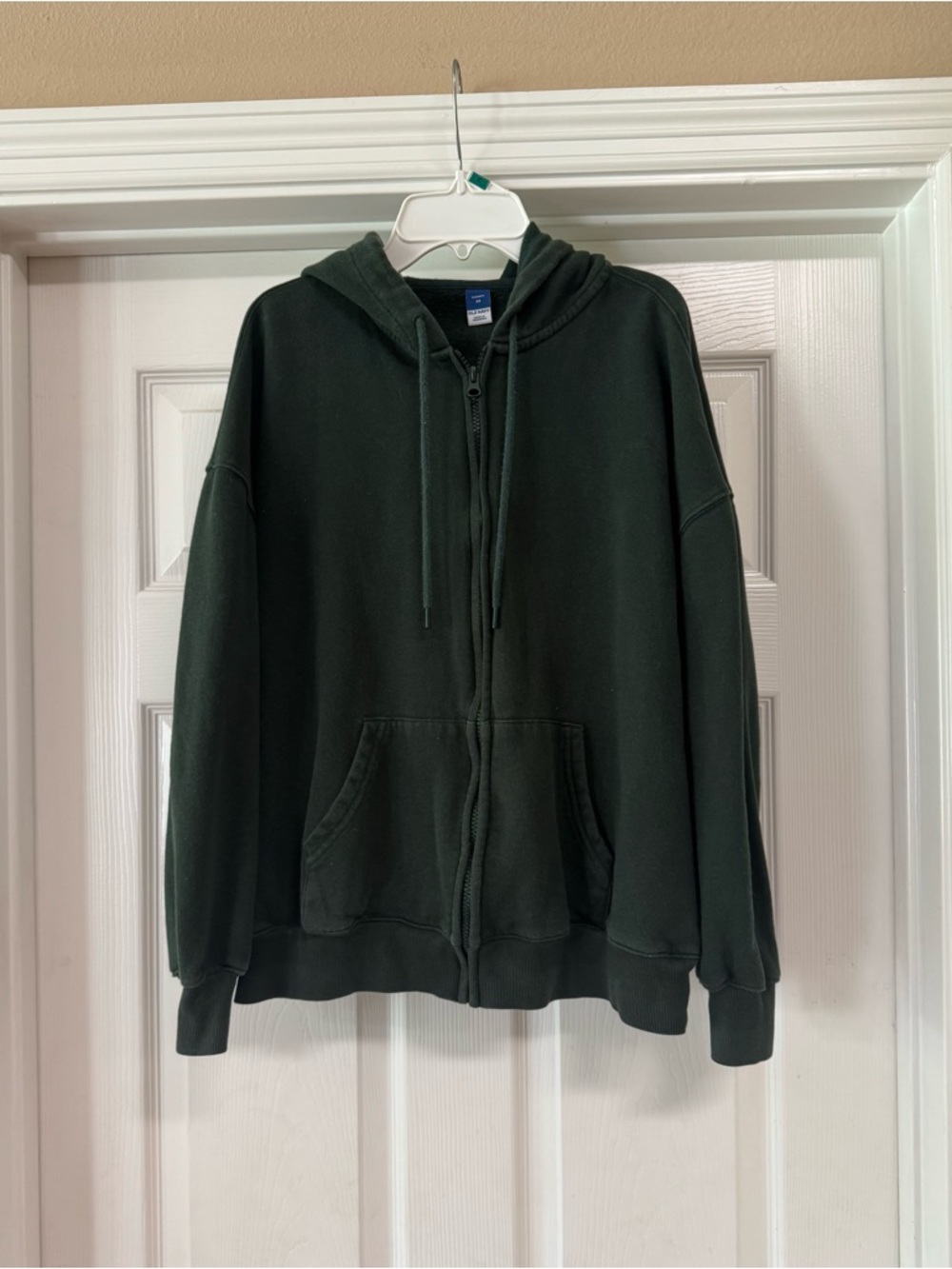 Old Navy Olive Green Full-Zip Hooded Sweatshirt